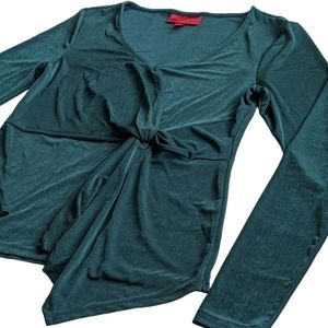 Jennifer Lopez Knot Front Blouse Dressy Top